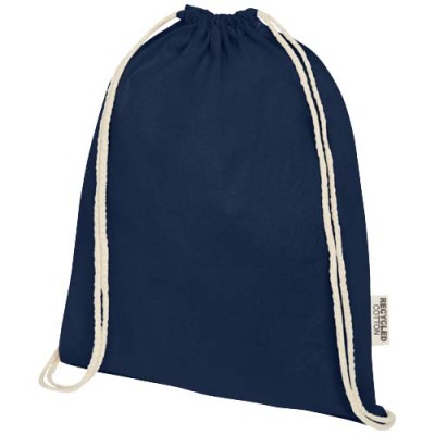 Borsa con cordoncino in cotone riciclato certificato GRS da 140 g/m² Oregon - cod. P120735